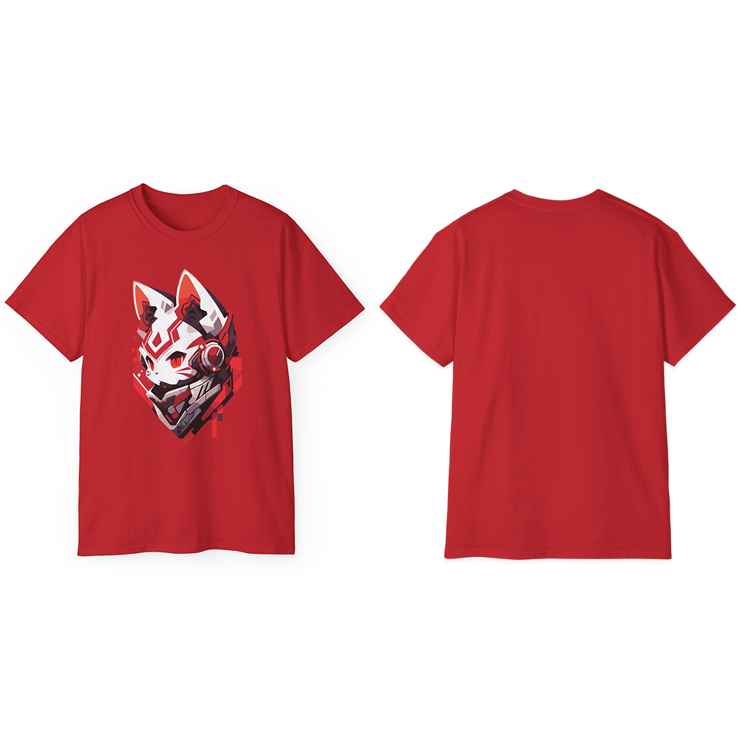 100% Cotton Short Sleeve Tee | Mascot-Cat-009