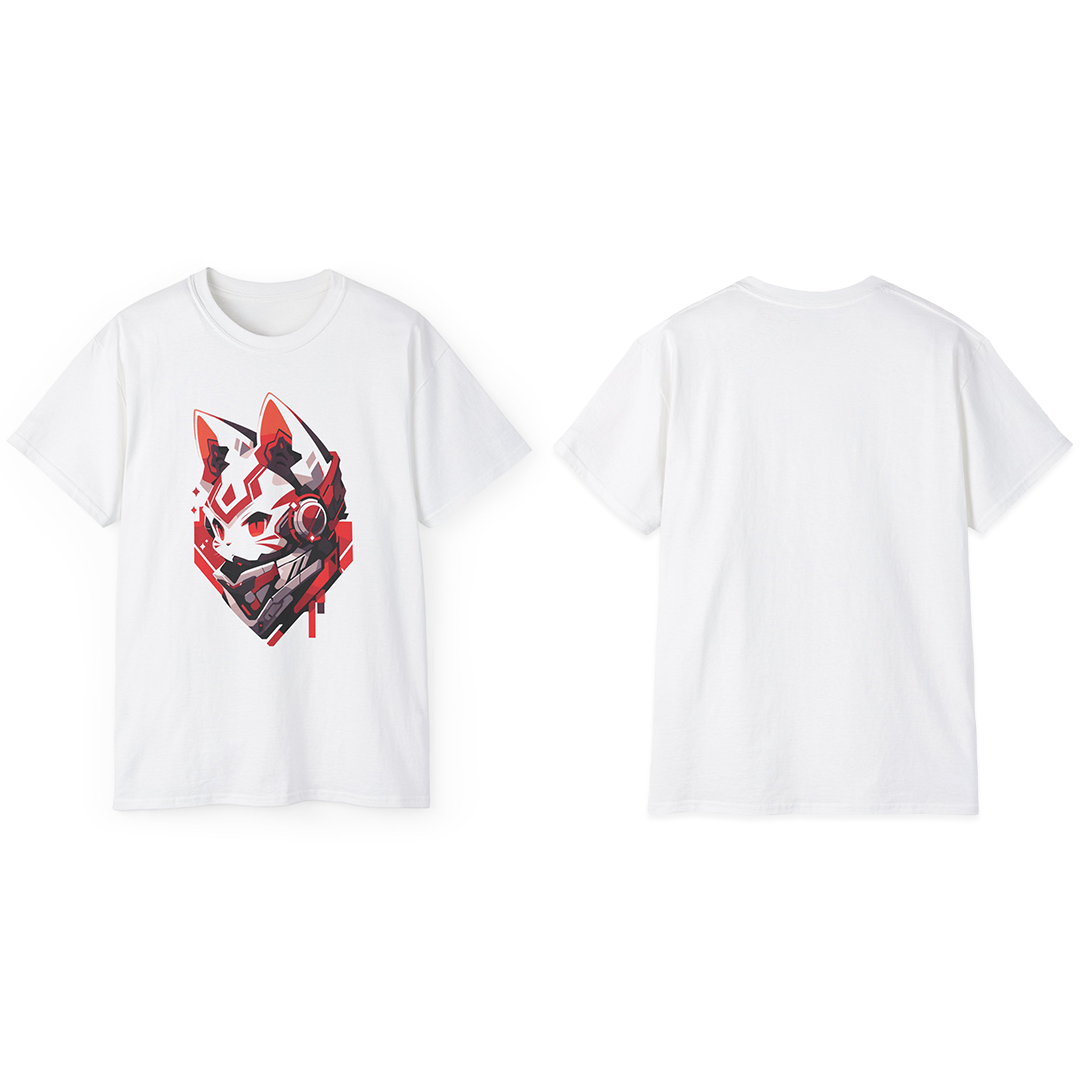 100% Cotton Short Sleeve Tee | Mascot-Cat-009