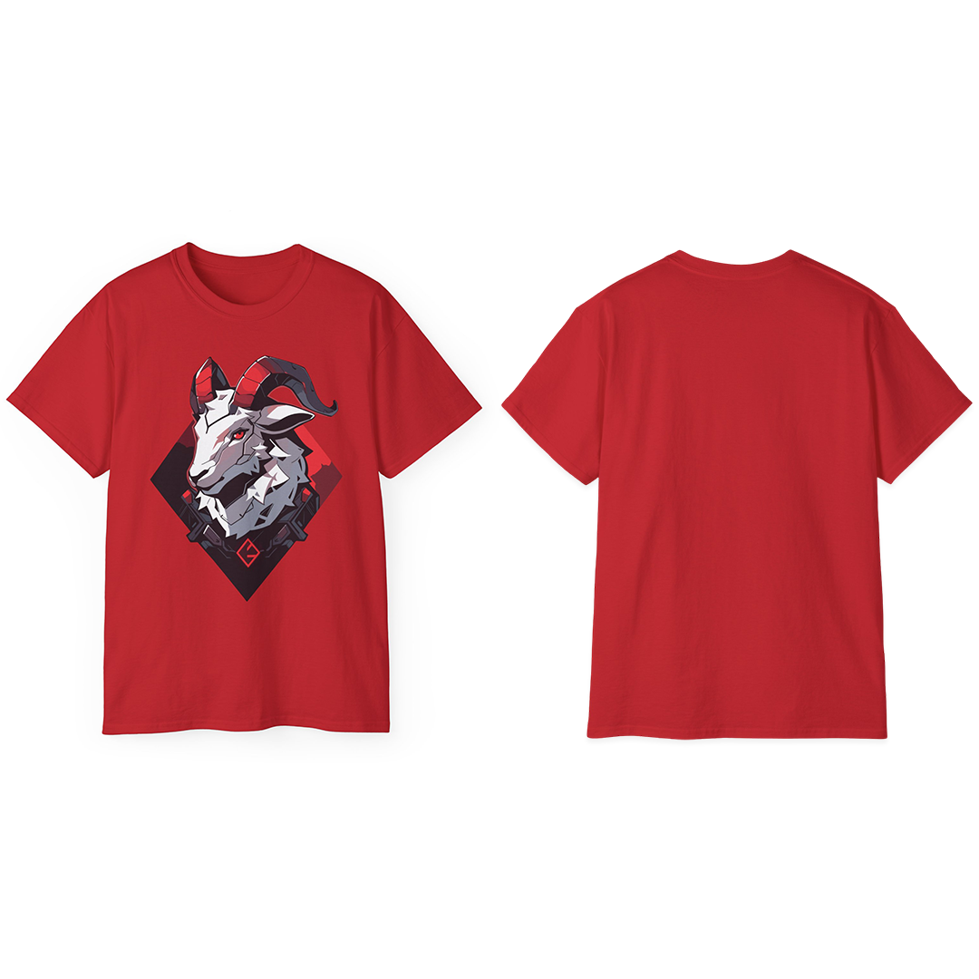 100% Cotton Short Sleeve Tee | Mascot-Goat-010