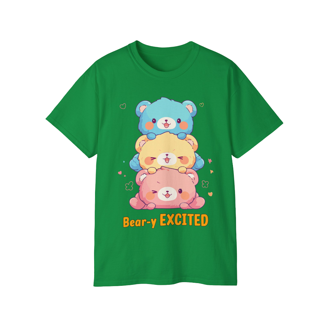 100% Cotton Short Sleeve Tee | Kawaii-Bear-003