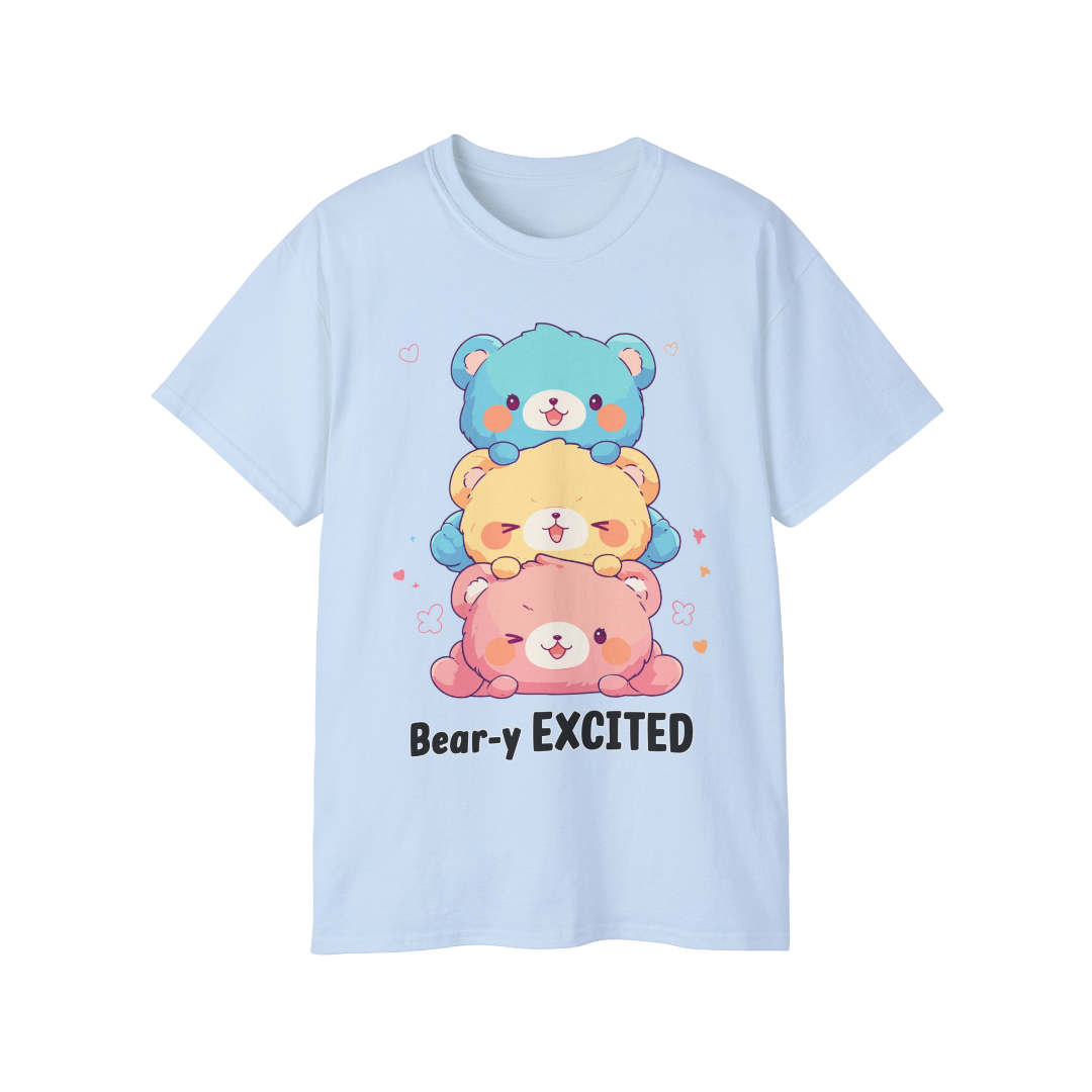 100% Cotton Short Sleeve Tee | Kawaii-Bear-003