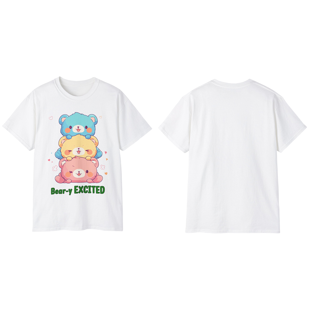 100% Cotton Short Sleeve Tee | Kawaii-Bear-003