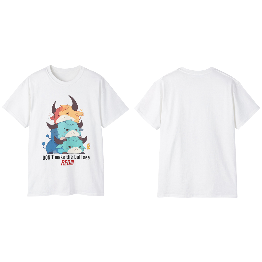 100% Cotton Short Sleeve Tee | Kawaii-Bull-001