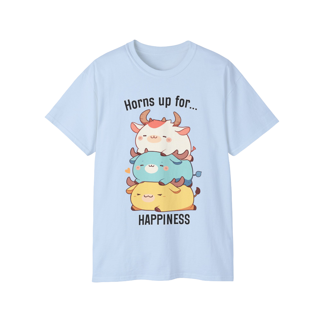 100% Cotton Short Sleeve Tee | Kawaii-Bull-002