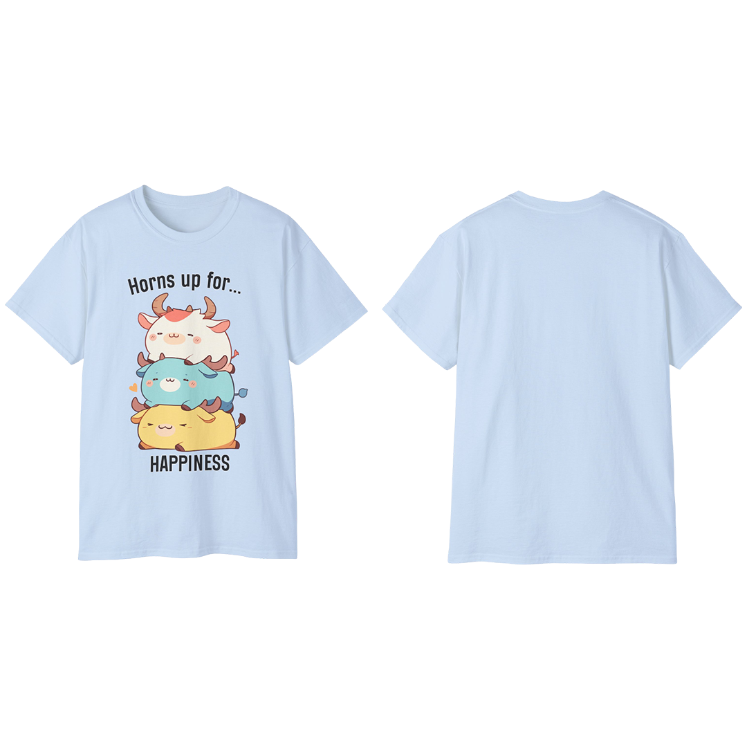 100% Cotton Short Sleeve Tee | Kawaii-Bull-002