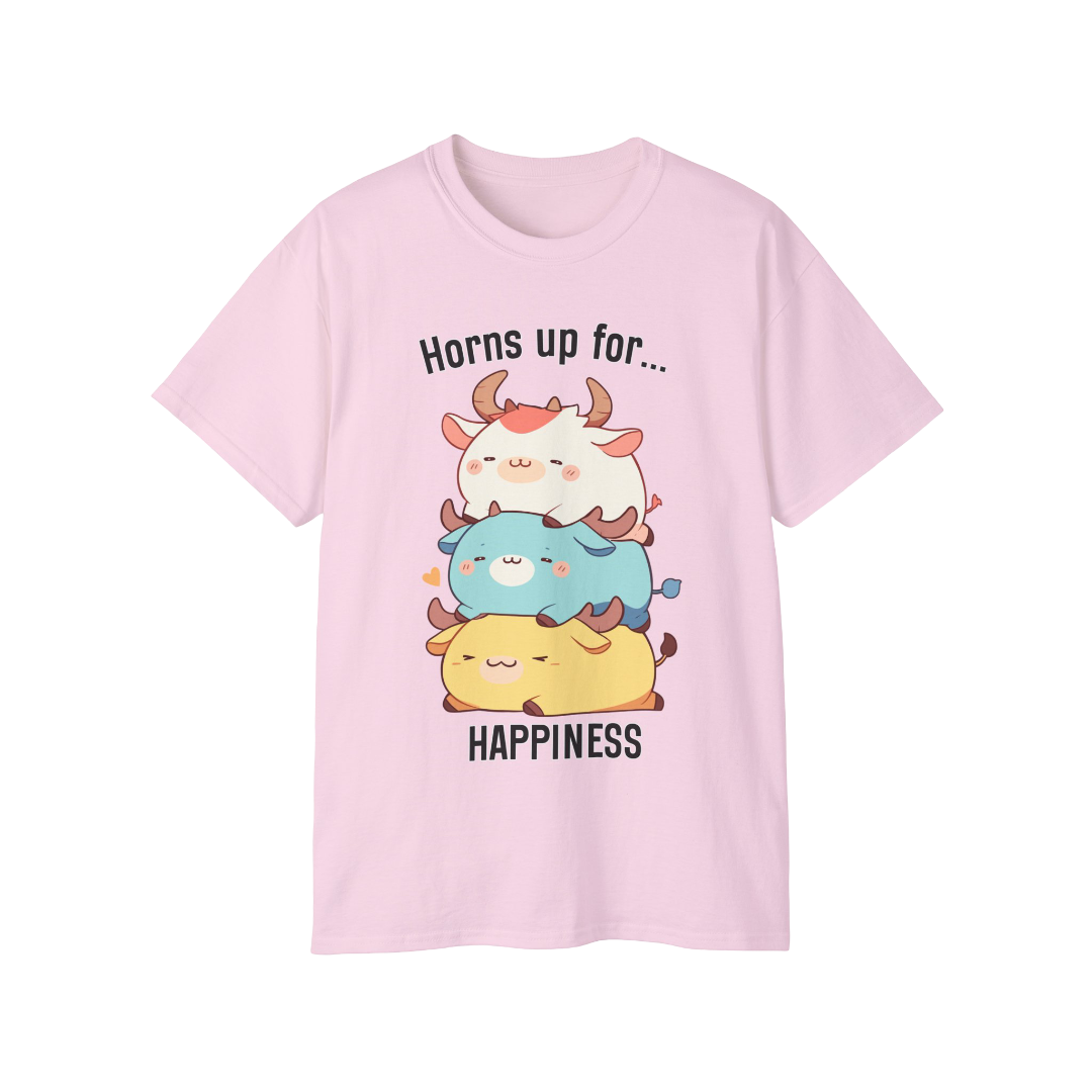 100% Cotton Short Sleeve Tee | Kawaii-Bull-002