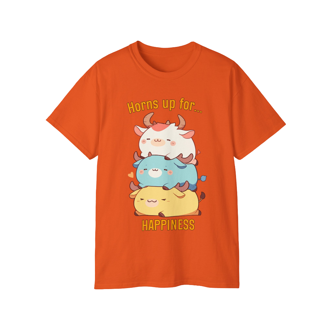 100% Cotton Short Sleeve Tee | Kawaii-Bull-002