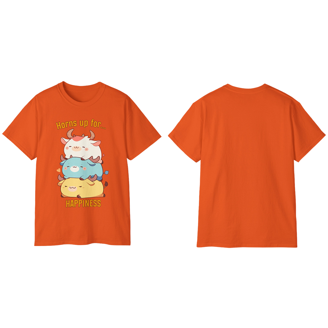 100% Cotton Short Sleeve Tee | Kawaii-Bull-002