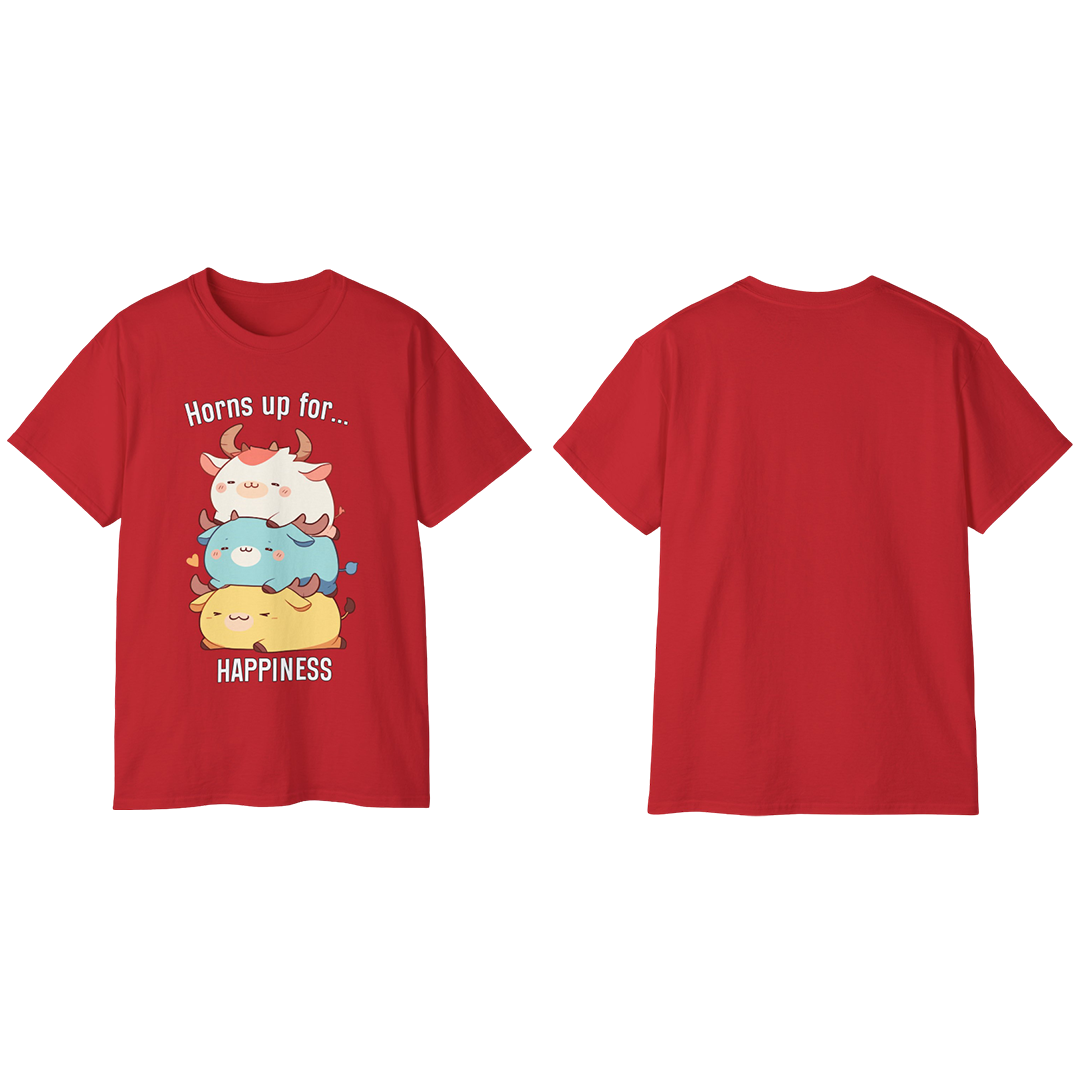 100% Cotton Short Sleeve Tee | Kawaii-Bull-002