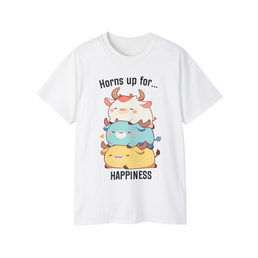 100% Cotton Short Sleeve Tee | Kawaii-Bull-002