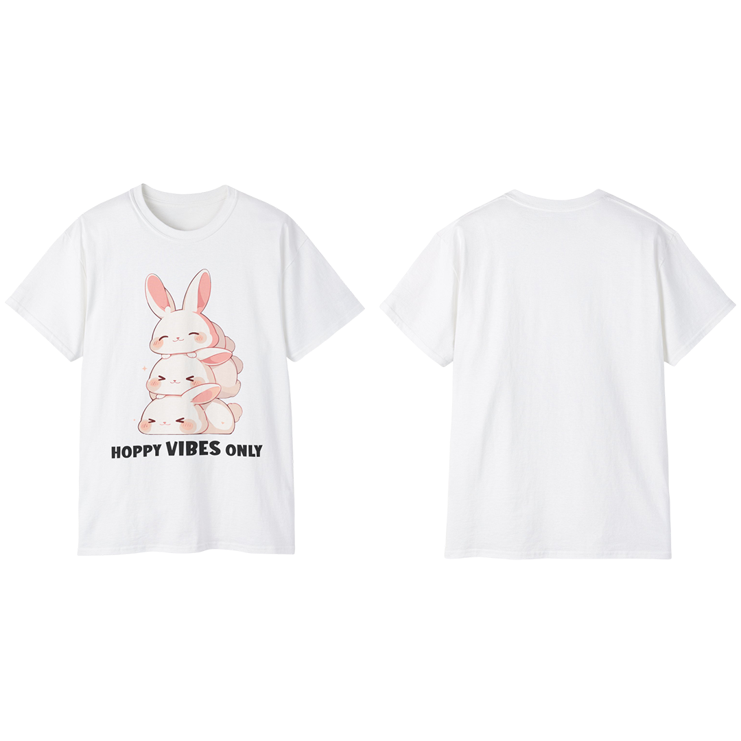 100% Cotton Short Sleeve Tee | Kawaii-Bunny-002