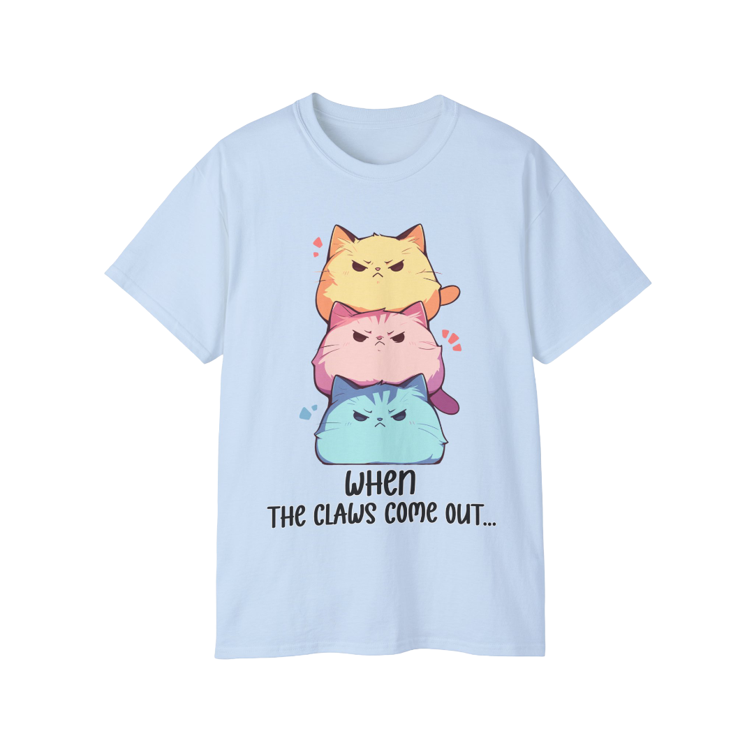 100% Cotton Short Sleeve Tee | Kawaii-Cat-001