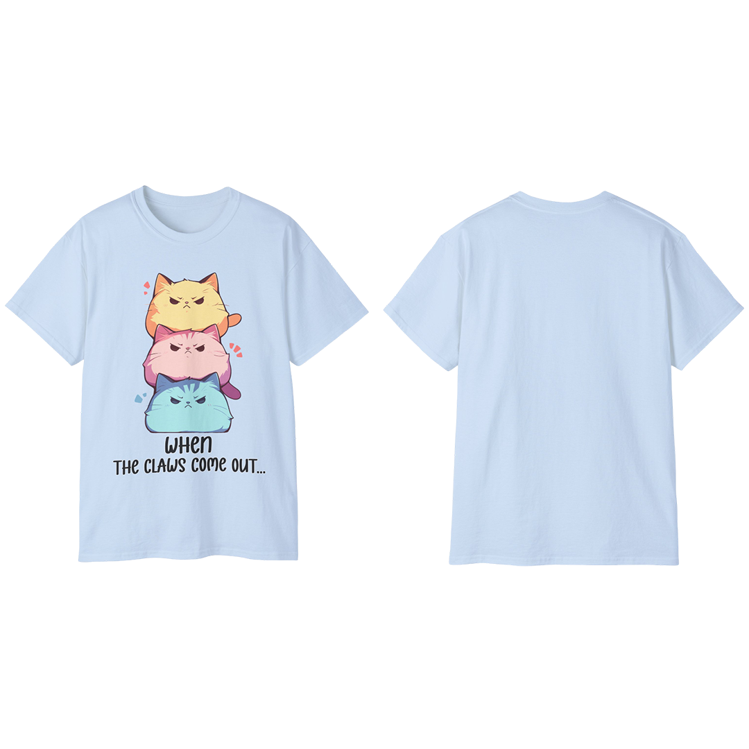 100% Cotton Short Sleeve Tee | Kawaii-Cat-001