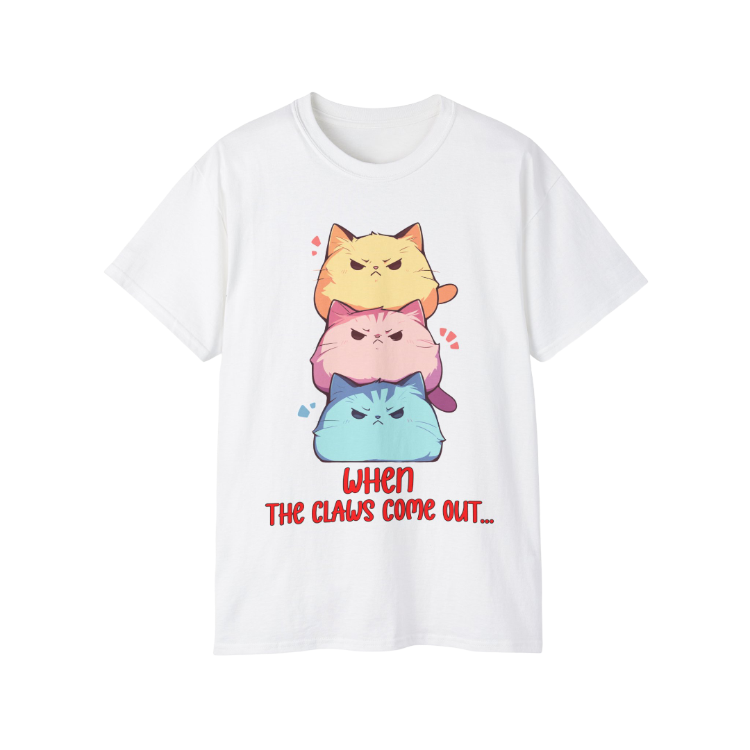 100% Cotton Short Sleeve Tee | Kawaii-Cat-001