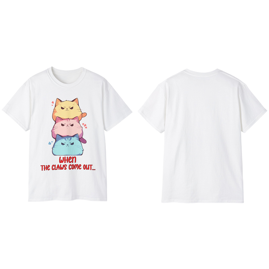 100%纯棉短袖T恤 | Kawaii-Cat-001
