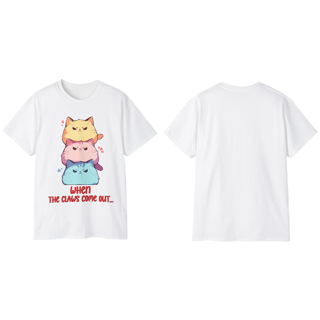 100%纯棉短袖T恤 | Kawaii-Cat-001