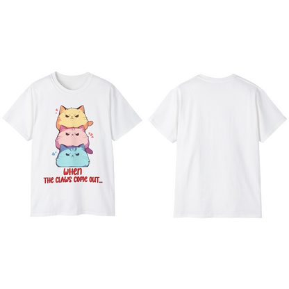 100% Cotton Short Sleeve Tee | Kawaii-Cat-001