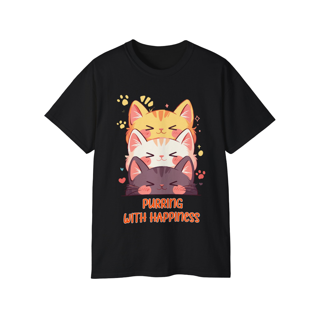 100% Cotton Short Sleeve Tee | Kawaii-Cat-002