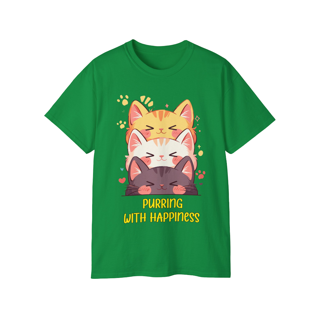 100% Cotton Short Sleeve Tee | Kawaii-Cat-002