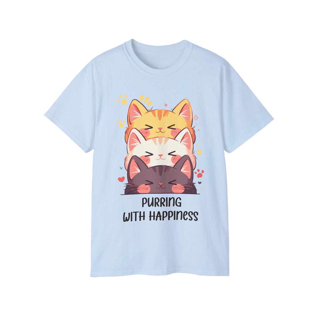 100% Cotton Short Sleeve Tee | Kawaii-Cat-002