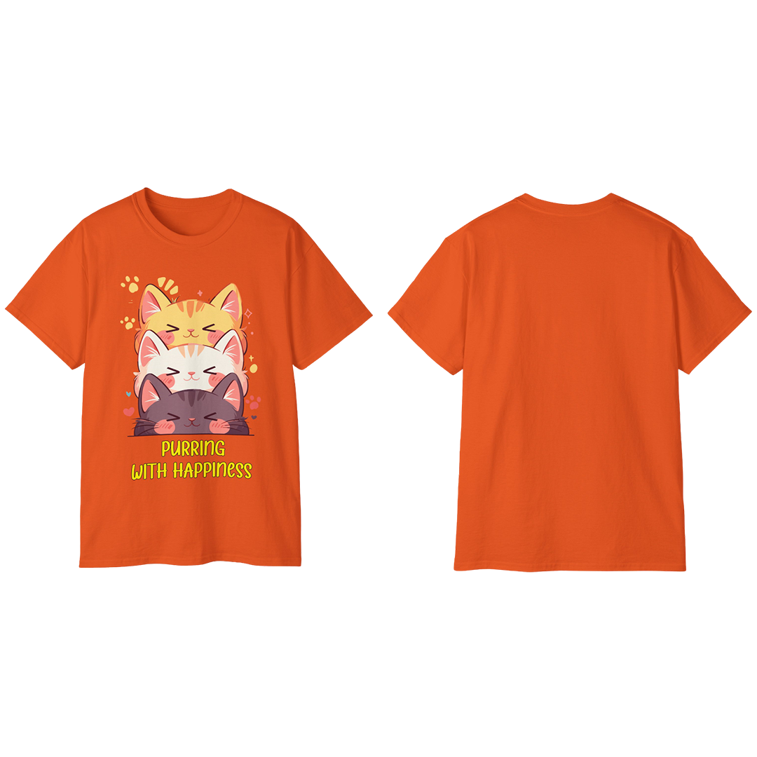 100% Cotton Short Sleeve Tee | Kawaii-Cat-002