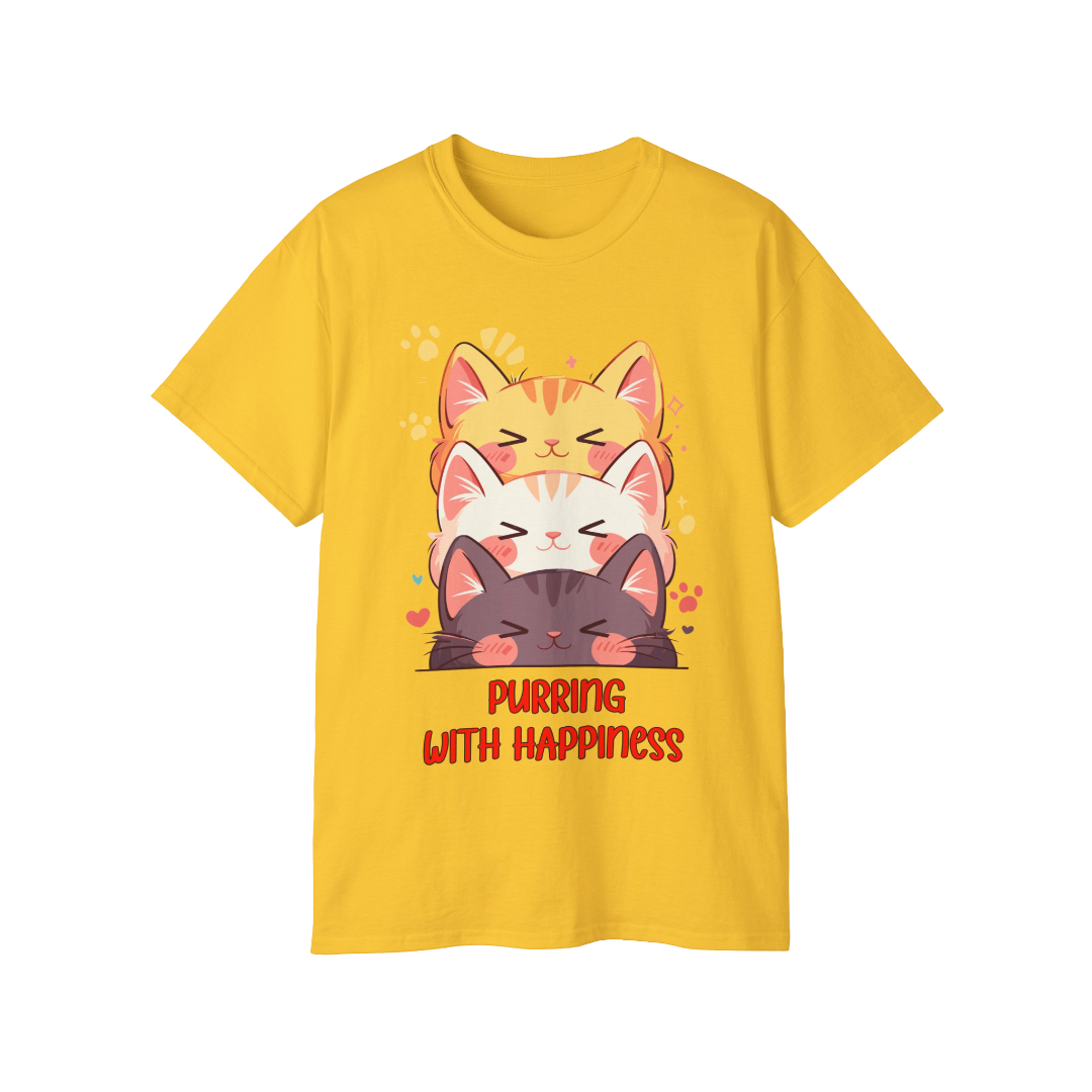 100% Cotton Short Sleeve Tee | Kawaii-Cat-002