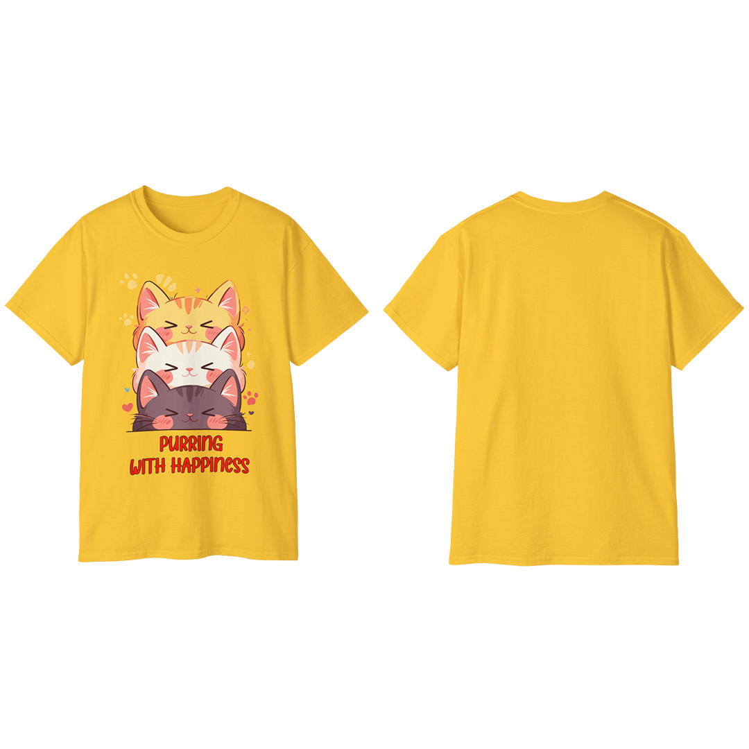 100% Cotton Short Sleeve Tee | Kawaii-Cat-002