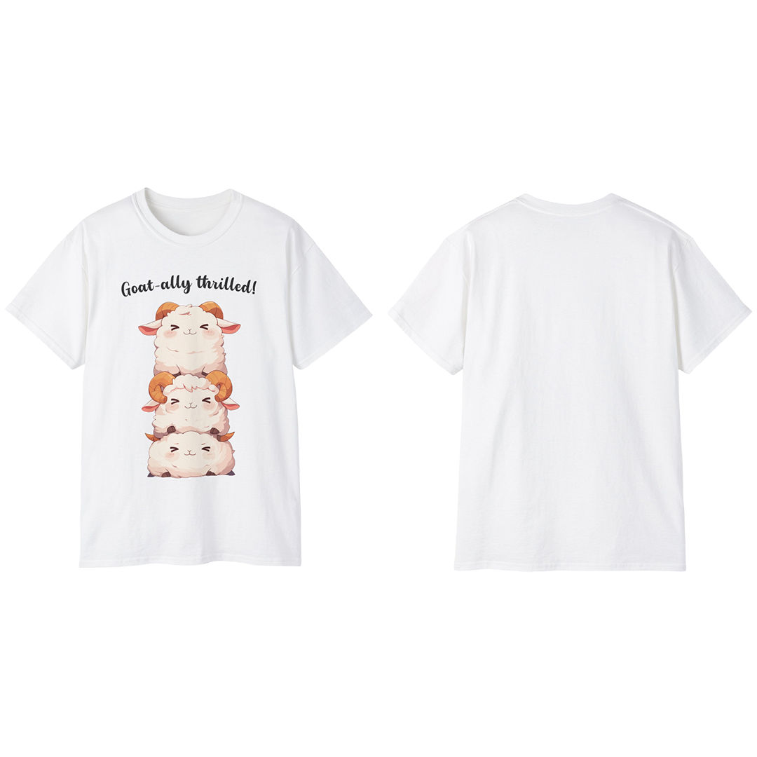 100% Cotton Short Sleeve Tee | Kawaii-Goat-002