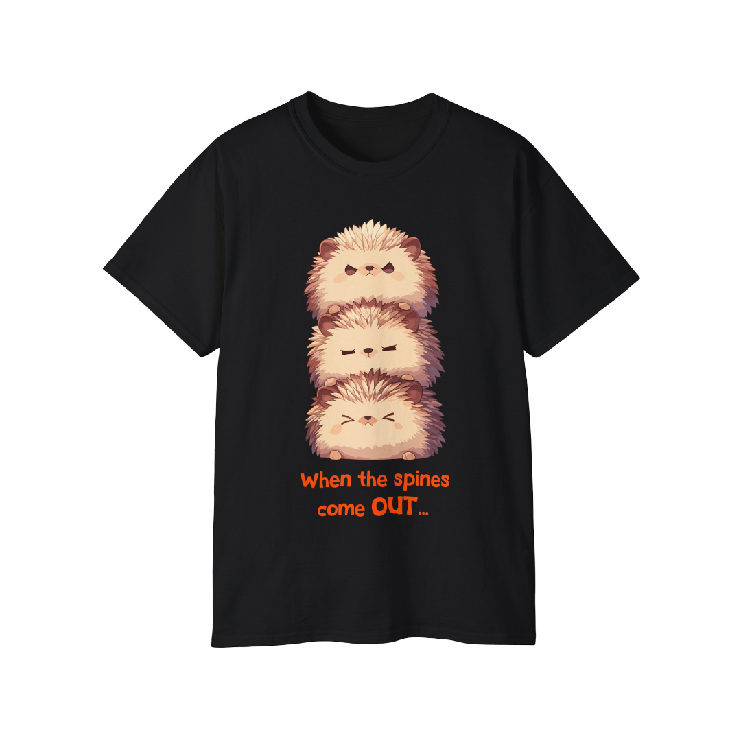 100%纯棉短袖T恤 | Kawaii-Hedgehog-001