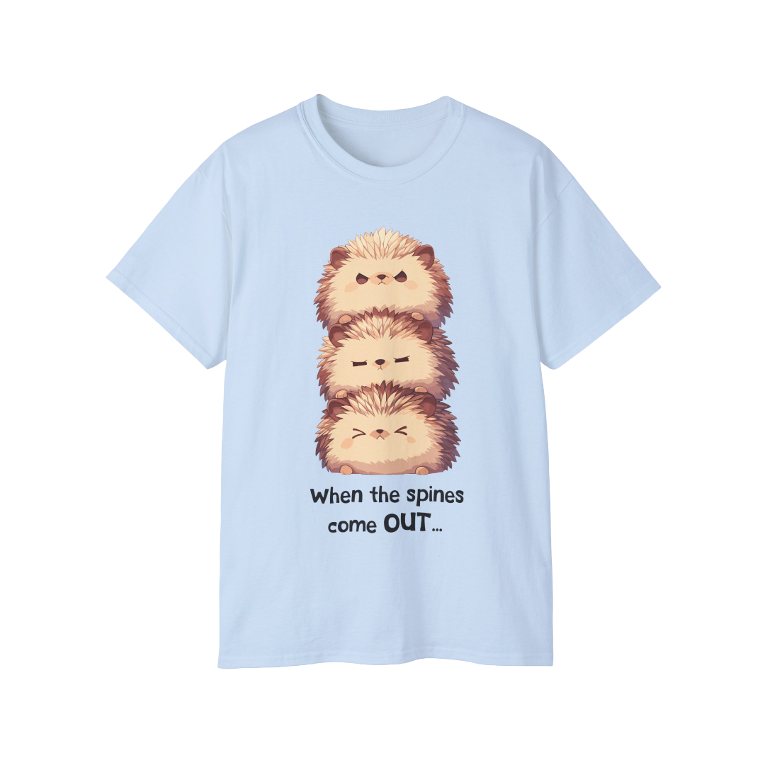 100%纯棉短袖T恤 | Kawaii-Hedgehog-001