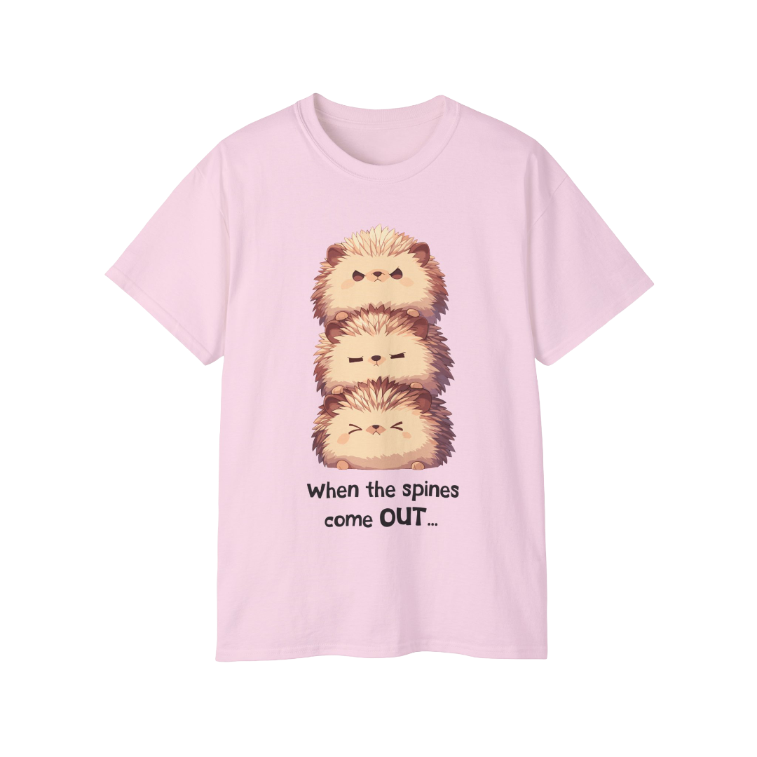 100%纯棉短袖T恤 | Kawaii-Hedgehog-001