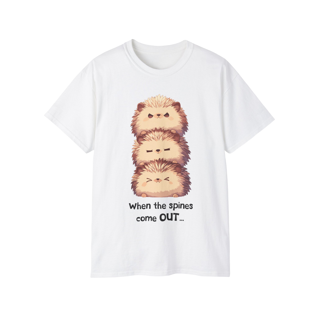 100%纯棉短袖T恤 | Kawaii-Hedgehog-001