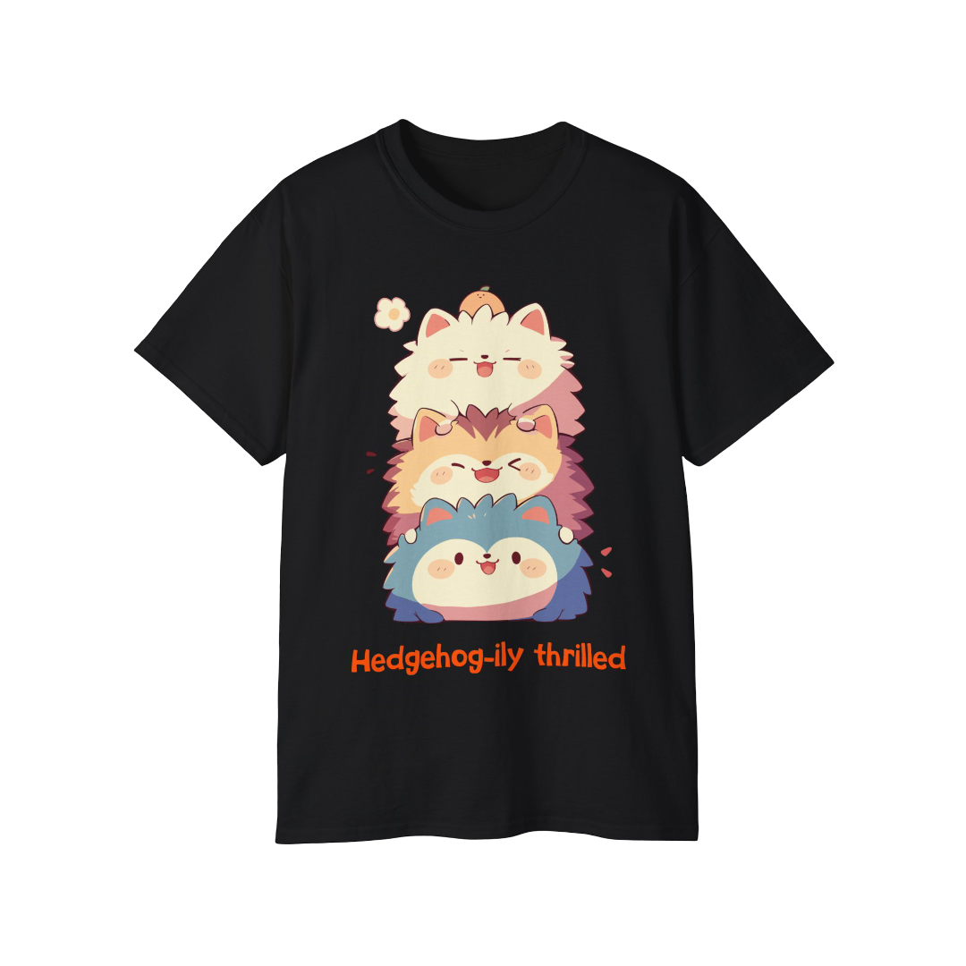 100%纯棉短袖T恤 | Kawaii-Hedgehog-002