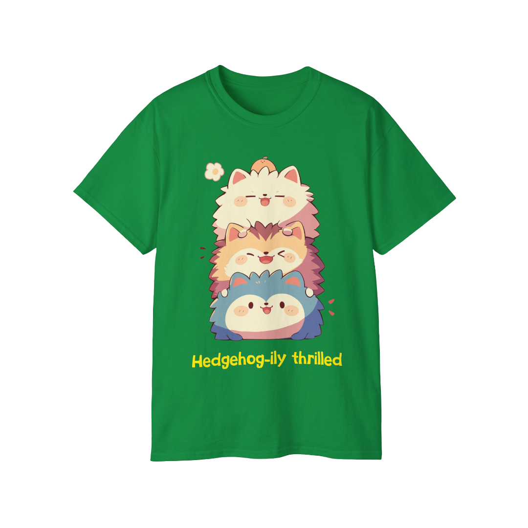 100%纯棉短袖T恤 | Kawaii-Hedgehog-002