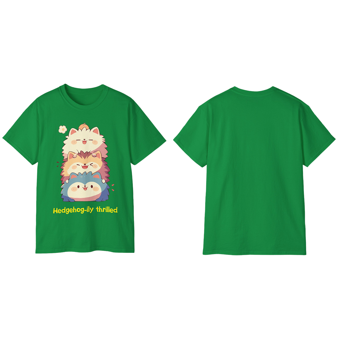 100%纯棉短袖T恤 | Kawaii-Hedgehog-002