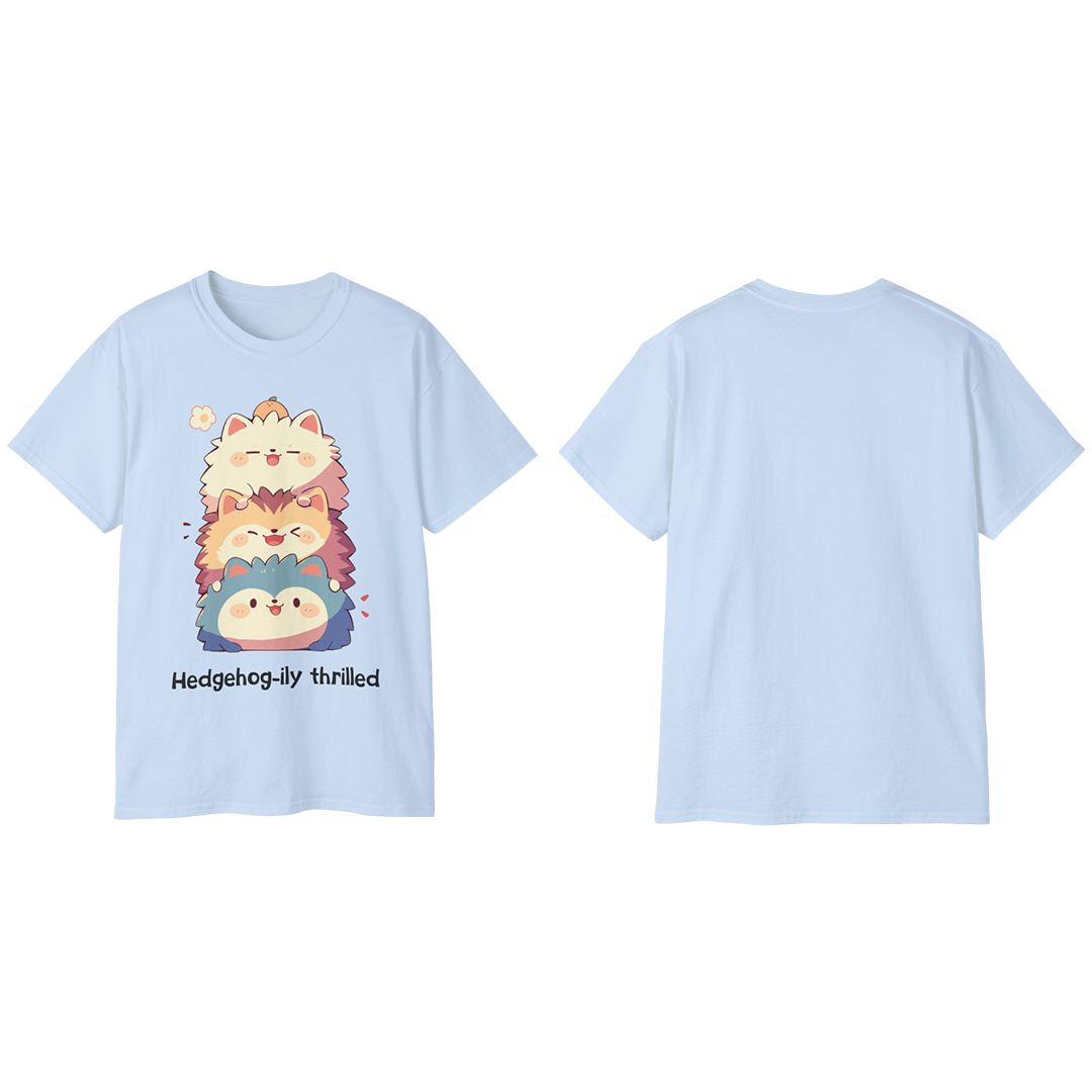 100% Cotton Short Sleeve Tee | Kawaii-Hedgehog-002