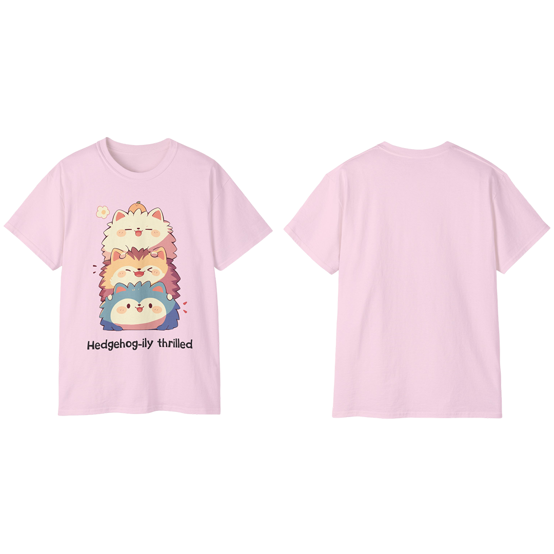 100% Cotton Short Sleeve Tee | Kawaii-Hedgehog-002