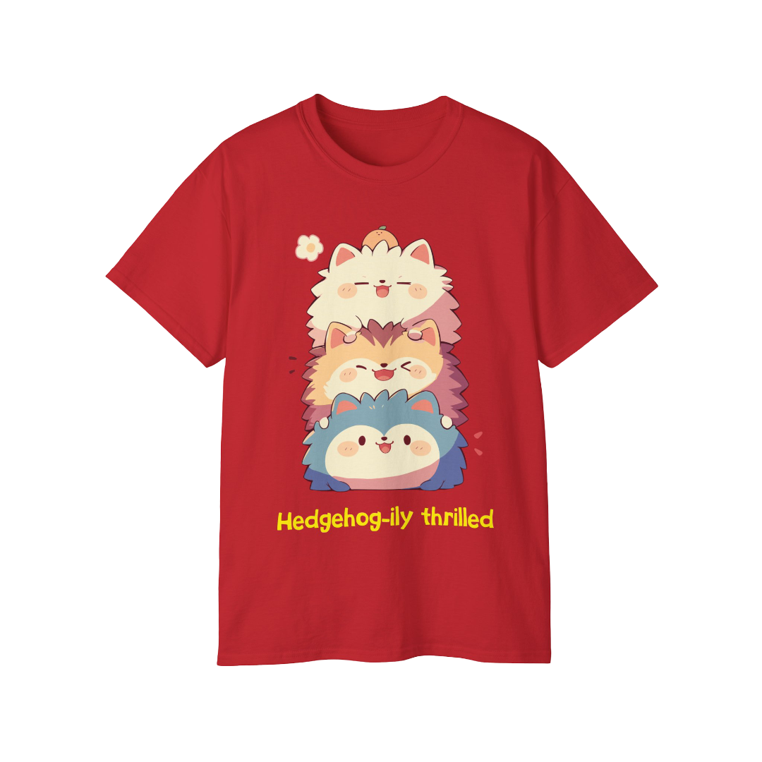 100%纯棉短袖T恤 | Kawaii-Hedgehog-002