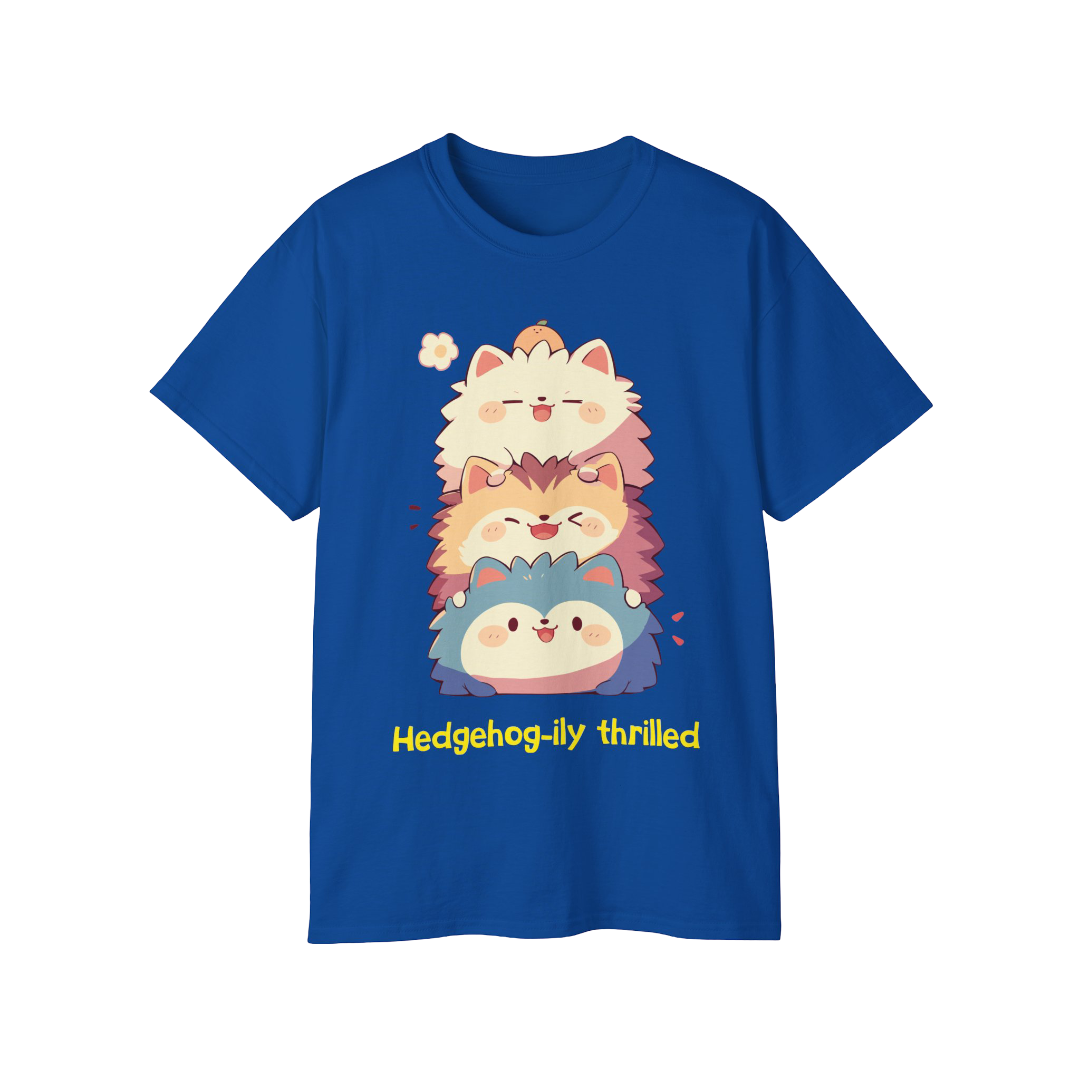 100% Cotton Short Sleeve Tee | Kawaii-Hedgehog-002