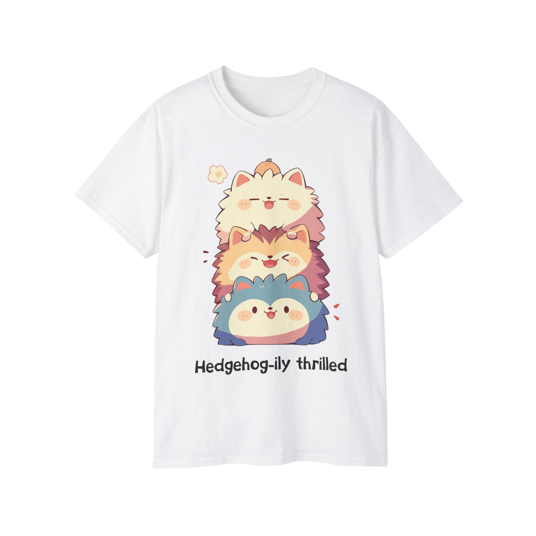 100%纯棉短袖T恤 | Kawaii-Hedgehog-002