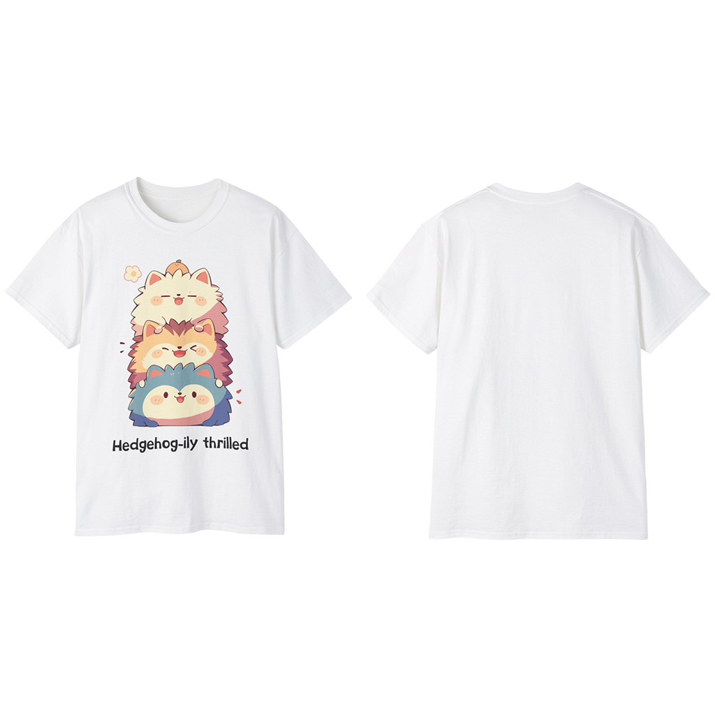 100%纯棉短袖T恤 | Kawaii-Hedgehog-002