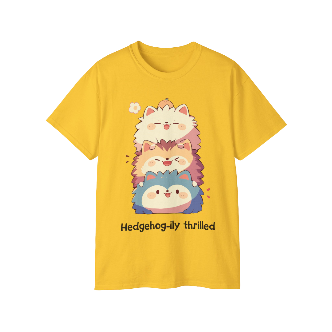 100% Cotton Short Sleeve Tee | Kawaii-Hedgehog-002