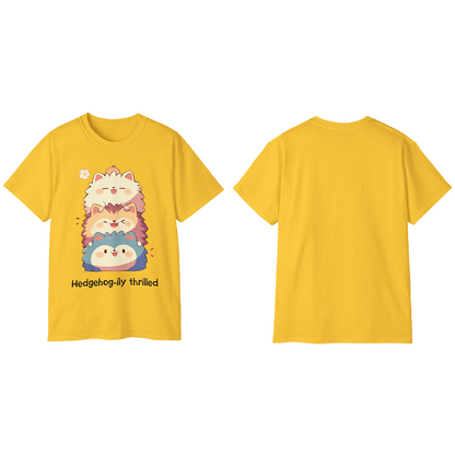 100% Cotton Short Sleeve Tee | Kawaii-Hedgehog-002