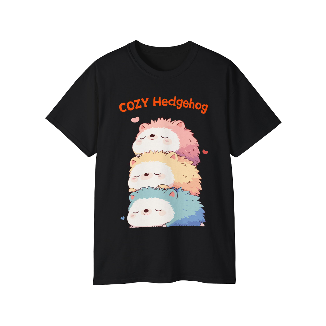 100%纯棉短袖T恤 | Kawaii-Hedgehog-003