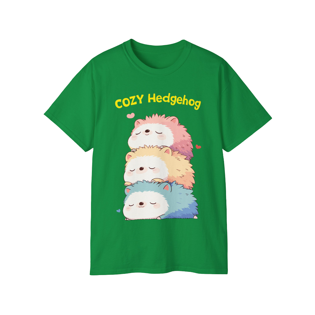 100%纯棉短袖T恤 | Kawaii-Hedgehog-003