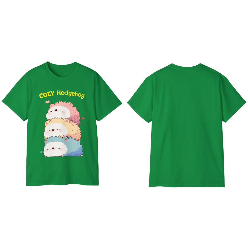 100%纯棉短袖T恤 | Kawaii-Hedgehog-003