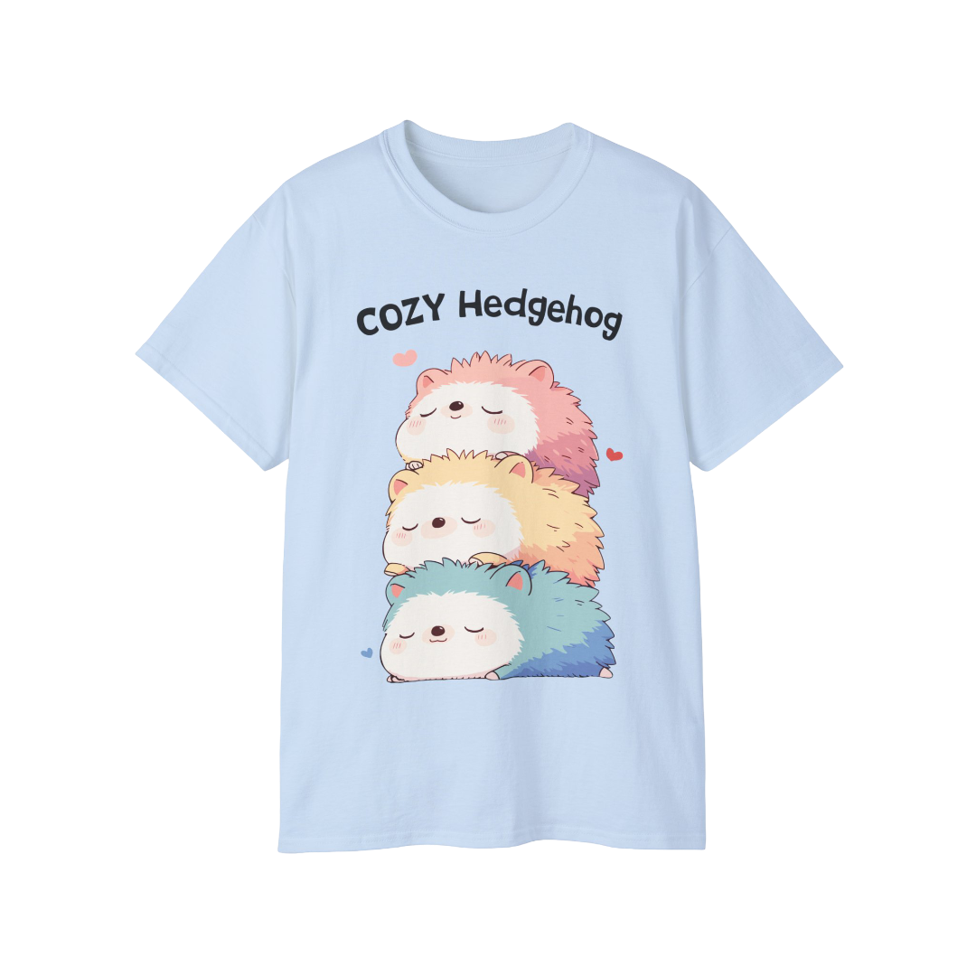 100%纯棉短袖T恤 | Kawaii-Hedgehog-003