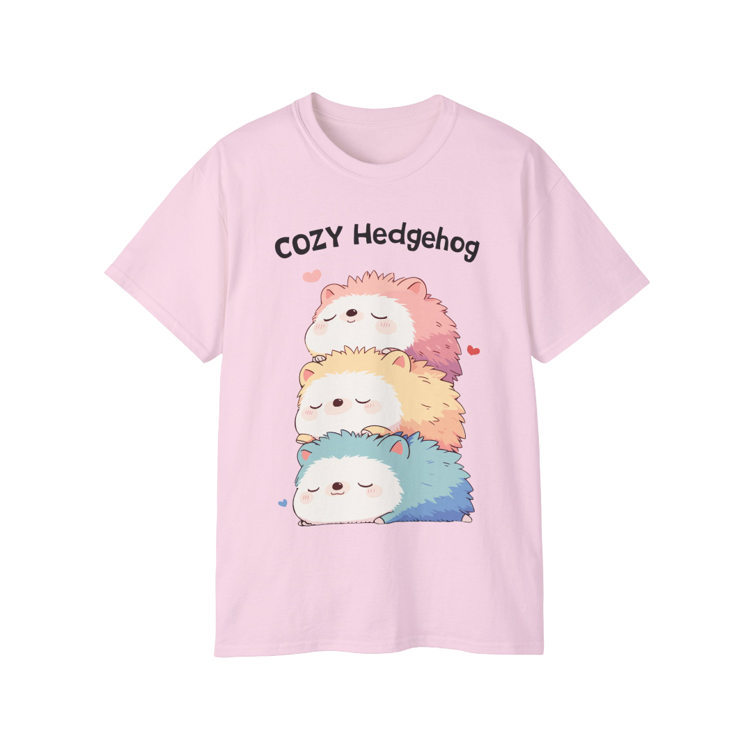 100%纯棉短袖T恤 | Kawaii-Hedgehog-003