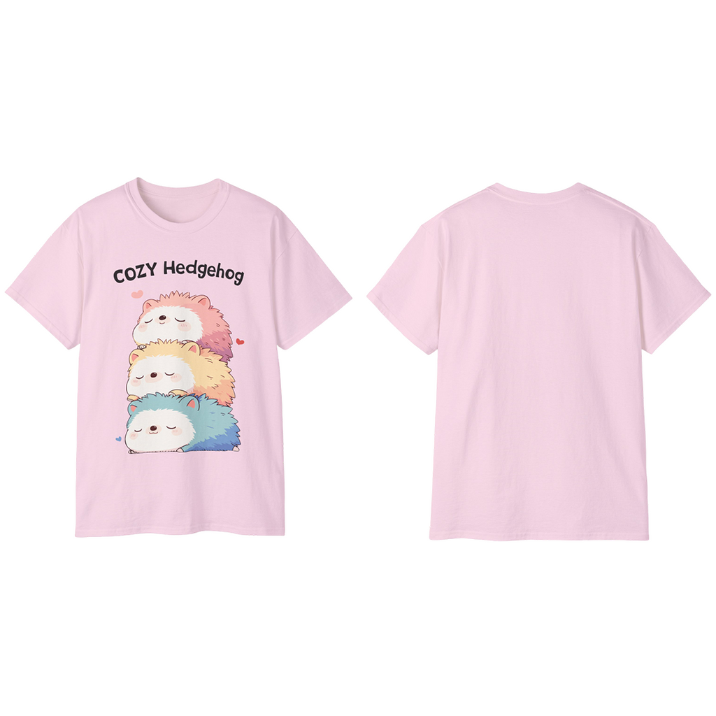 100%纯棉短袖T恤 | Kawaii-Hedgehog-003