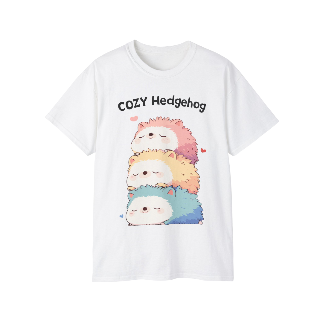 100%纯棉短袖T恤 | Kawaii-Hedgehog-003